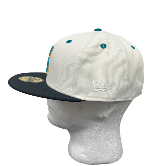 Exclusive Hat Club "Tropics" Seattle Mariners New Era 59Fifty 2 Tone Aqua 7 1/2 - Picture 2 of 5